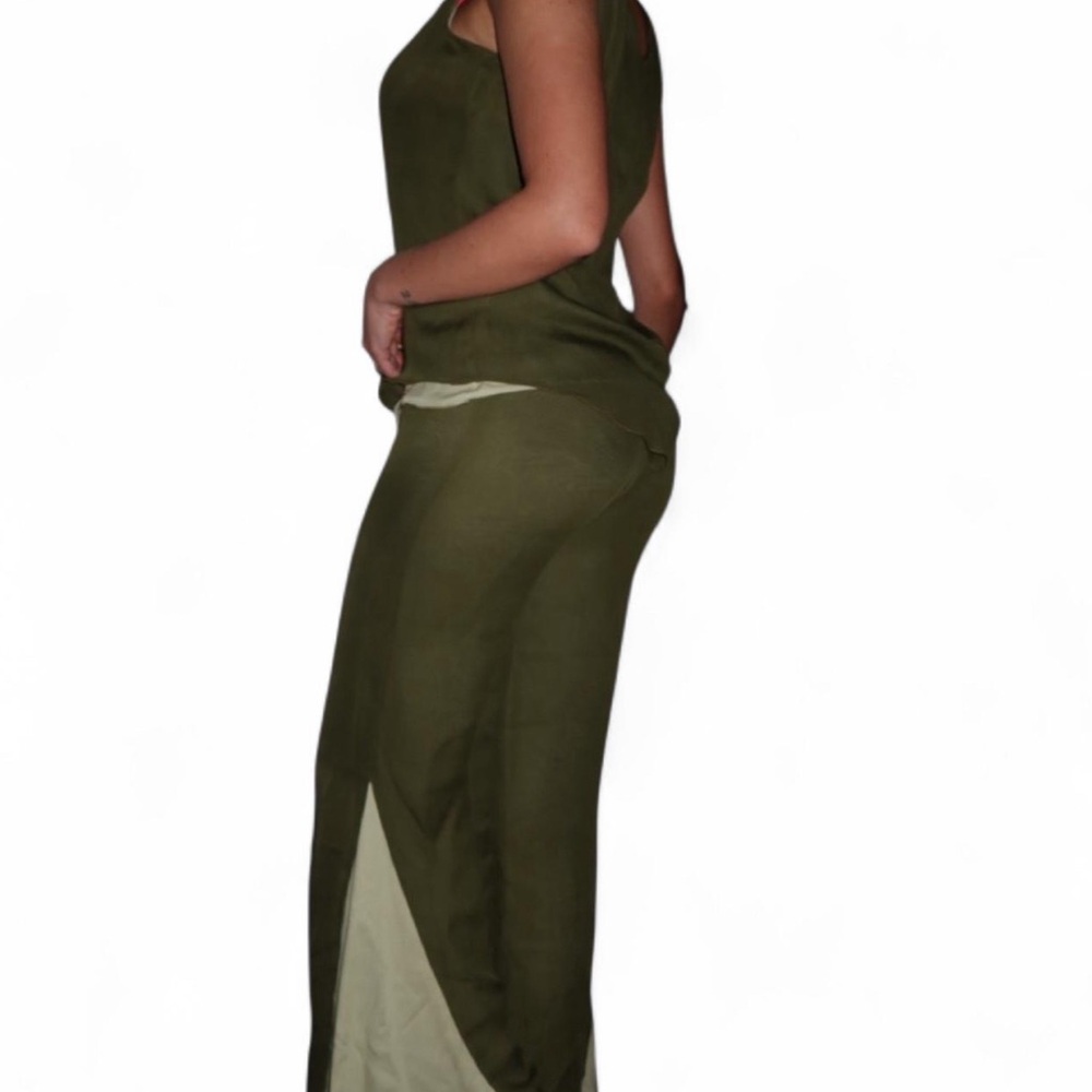 Yolanda Lorente 100% Silk Top & Bottom 2PC Set Hand Painted y2k 2000s Vintage - Picture 5 of 5